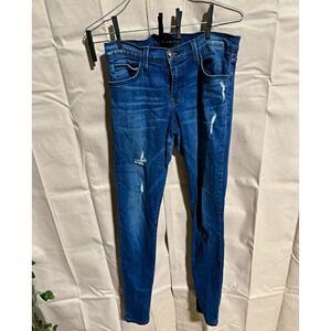 Flying Monkey Platinum Mid-Rise Medium Wash Distressed Skinny Jeans size 29